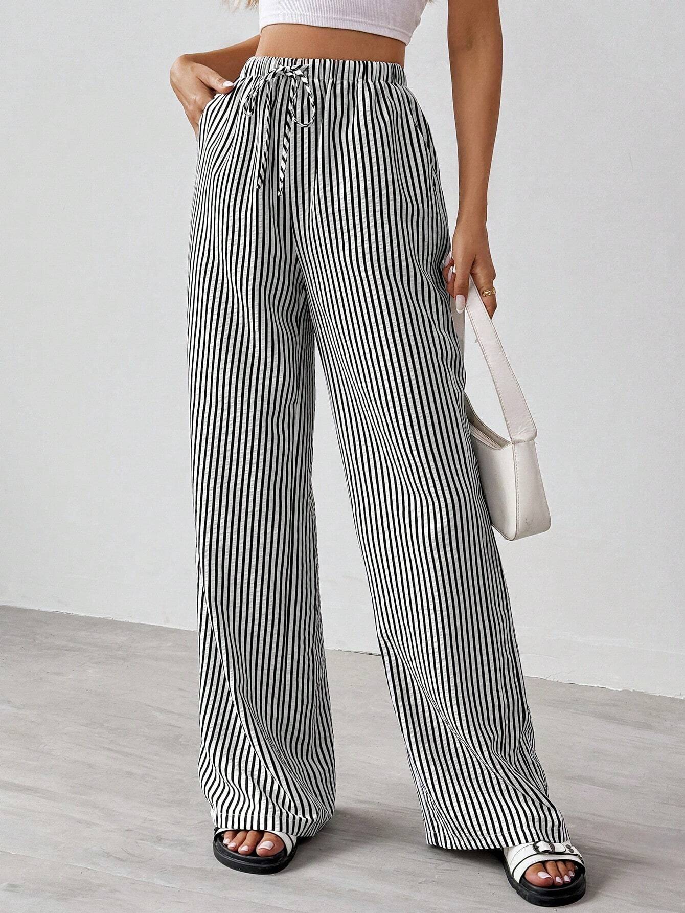 Striped & Printed Casual Daily Wear Women Spring/Summer Long Pants