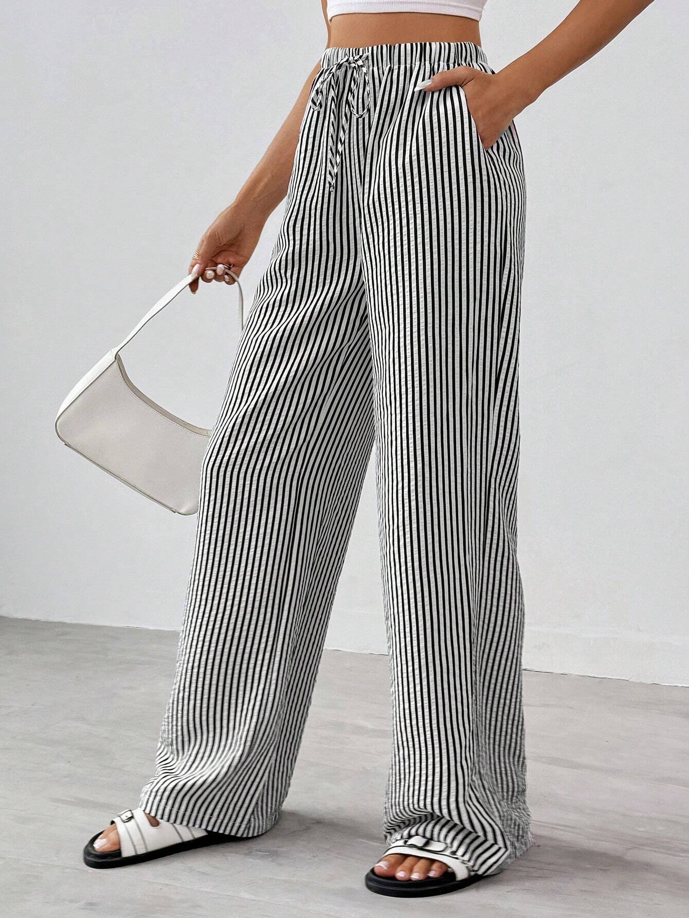Striped & Printed Casual Daily Wear Women Spring/Summer Long Pants