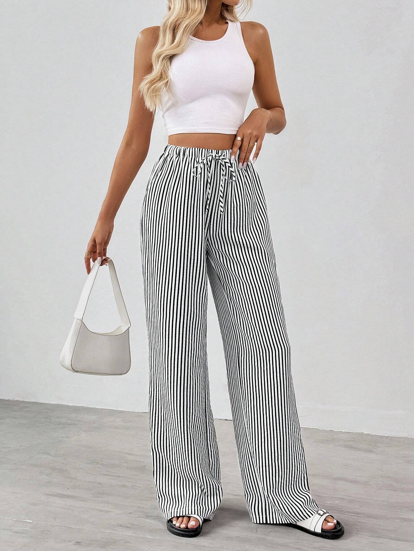 Striped & Printed Casual Daily Wear Women Spring/Summer Long Pants
