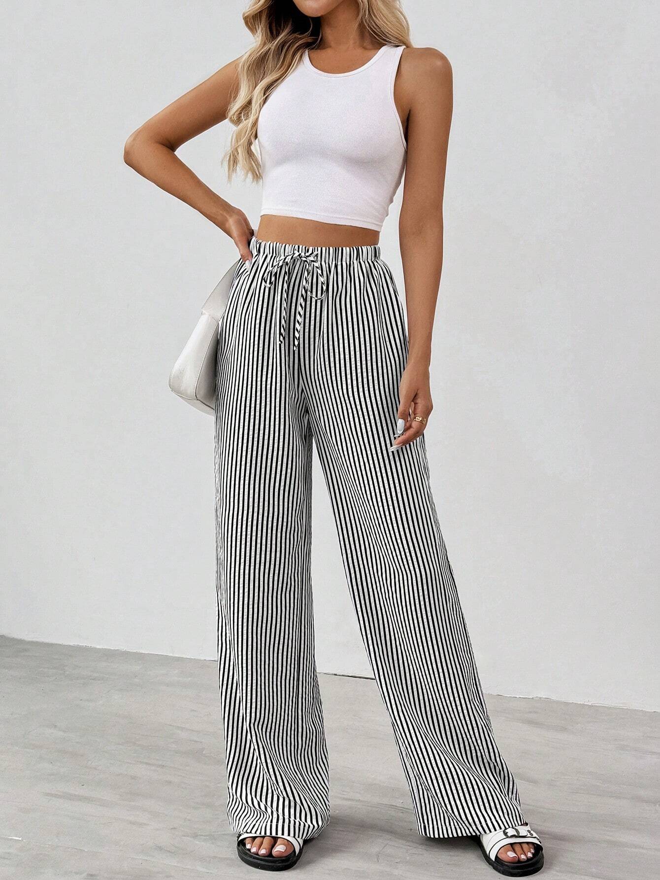 Striped & Printed Casual Daily Wear Women Spring/Summer Long Pants