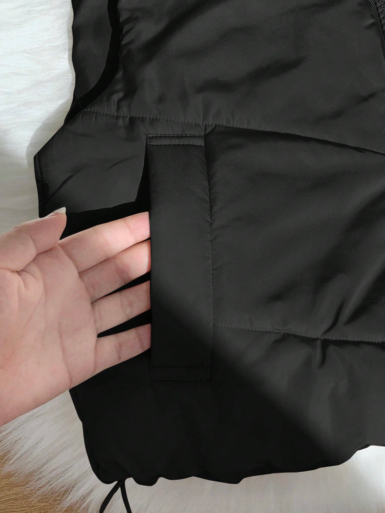 Winter Zip Up Double Face Snap Button Corduroy Drawstring Vest Coat