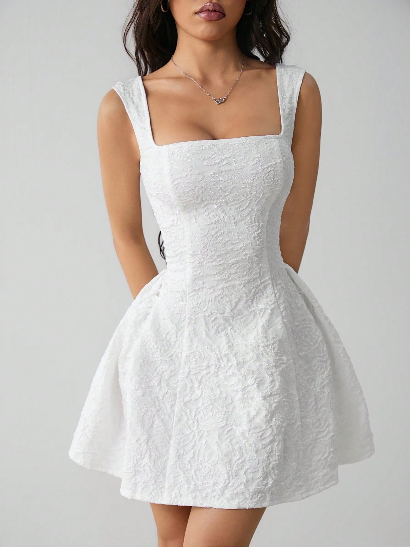 Women's Sleeveless Solid Color White Summer Midi Dress, Simple & Casual For Everyday Wear,Rave Outfits Festival,Summer Dresses For Women,White Dresses For Women