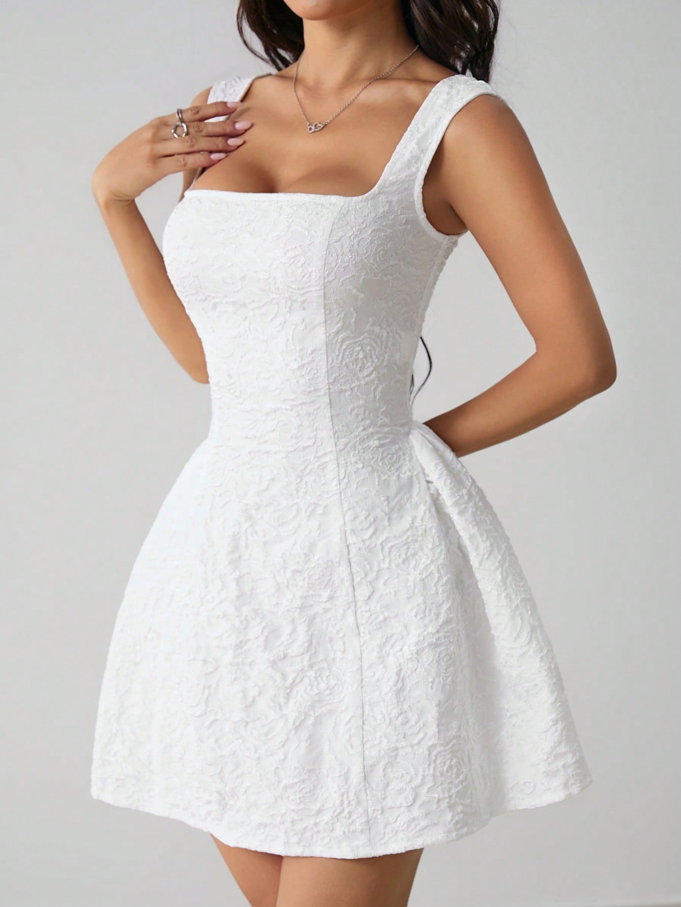 Women's Sleeveless Solid Color White Summer Midi Dress, Simple & Casual For Everyday Wear,Rave Outfits Festival,Summer Dresses For Women,White Dresses For Women