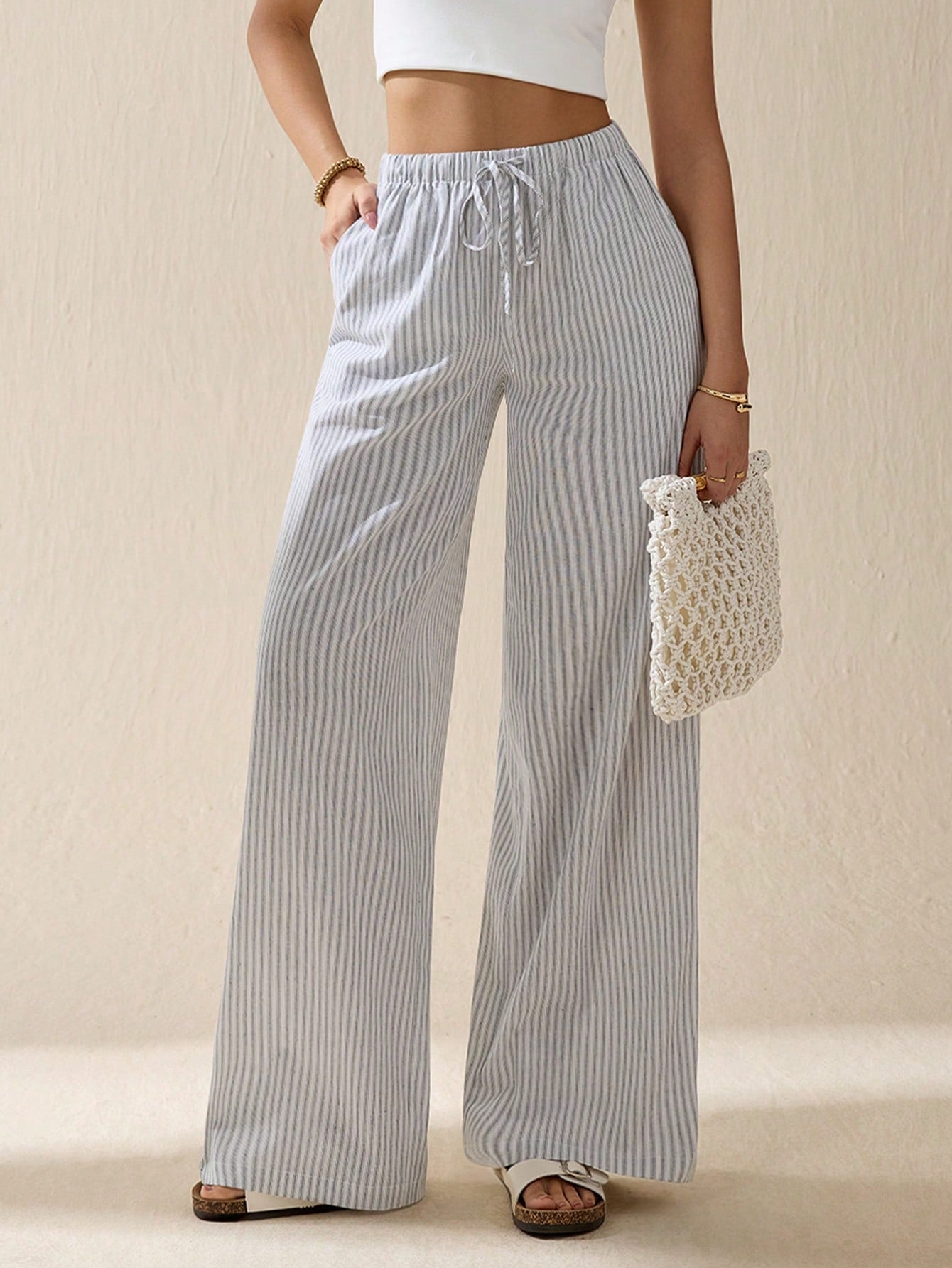 Striped & Printed Casual Daily Wear Women Spring/Summer Long Pants