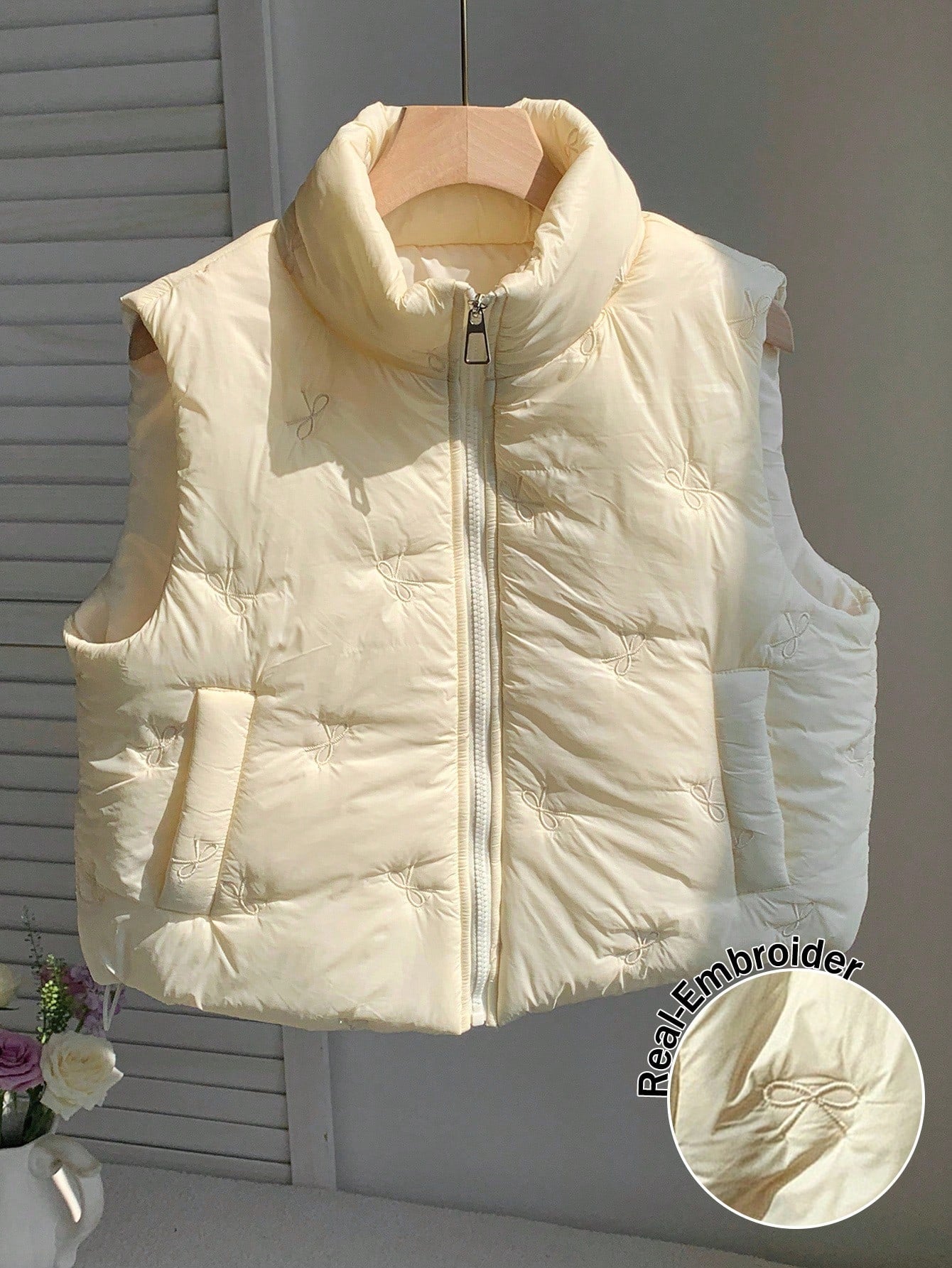 Winter Zip Up Double Face Snap Button Corduroy Drawstring Vest Coat