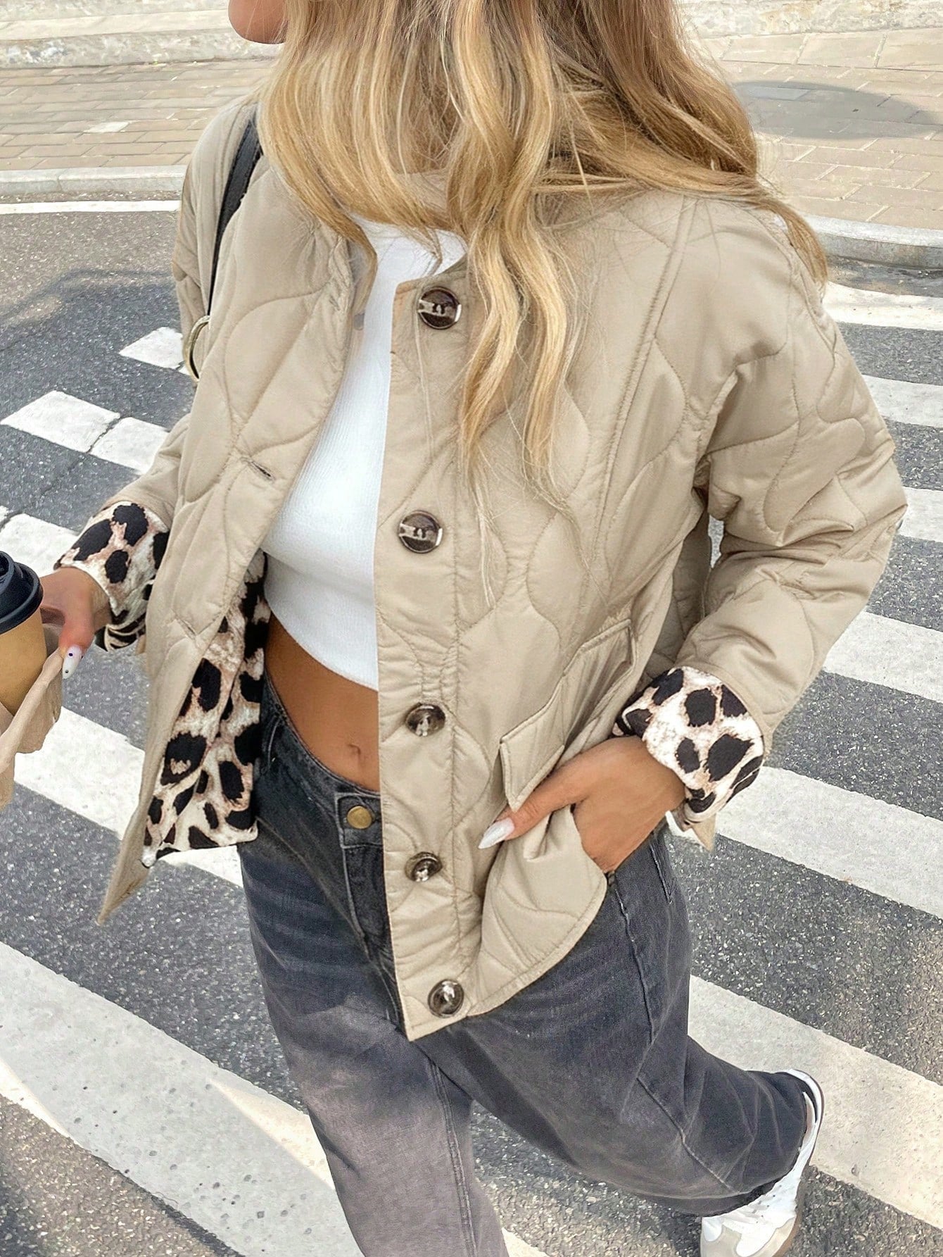 Women's Quilted Padded Coat With Front Button Closure, Casual & Warm For Autumn/Winter,Cozy Fall And Winter Clothes For Women