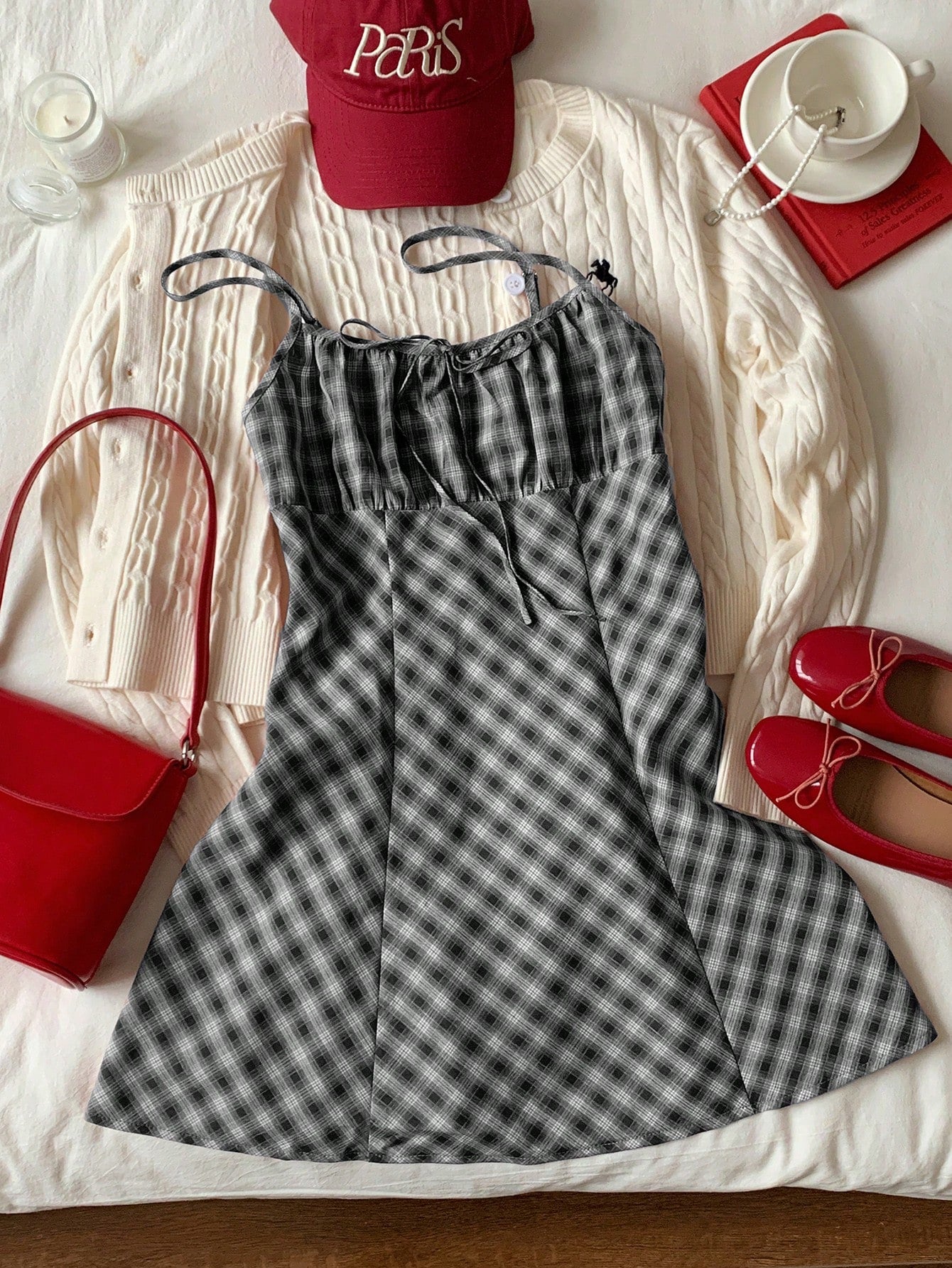 Fashionable Sexy Red Plaid Mini Dress For Women Winter Clothes For Women  Christmas New Year Women Elegant